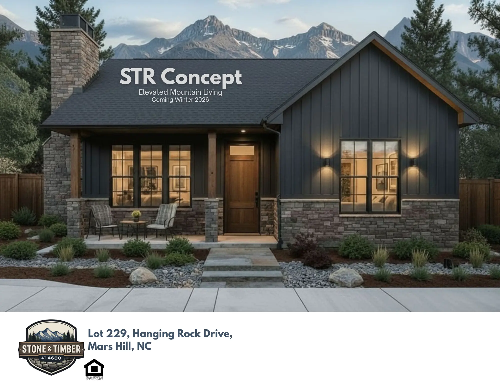 Stone and Timber at 4600 — Modern rustic mountain cabin in Wolf Laurel, Mars Hill NC