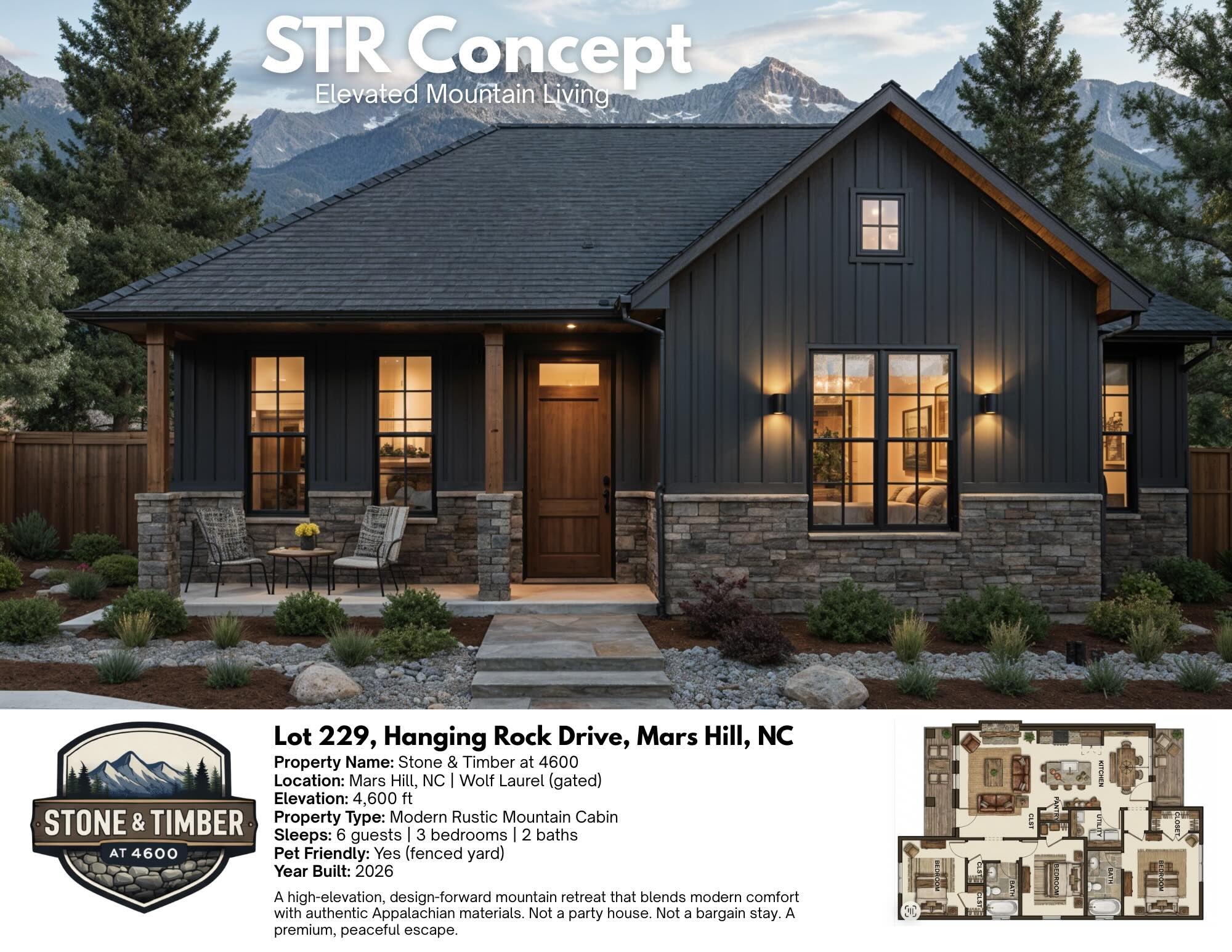 Stone and Timber at 4600 concept